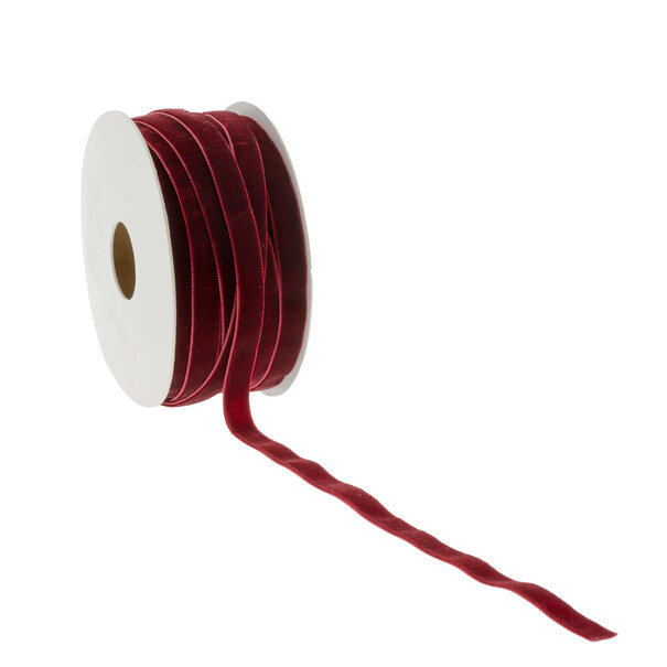 Sofort lieferbar Samtband Bordeaux rot 9mm x 20m