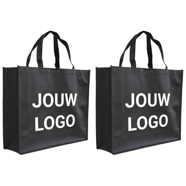 Lieferzeit ca.10 Werktage Shopper Druck Schwarz Non woven 42x12x35cm - Express