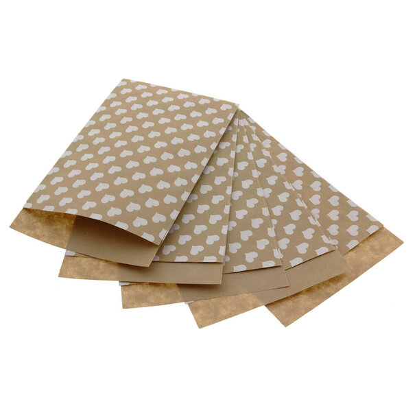 Sofort lieferbar 200 x Papiertüten Braun mit weißen Herzen 12x19cm