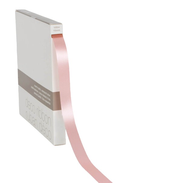 Lieferung aus Vorrat Farbband Satin Soft Pink MEDIUM (15mm x 100m)