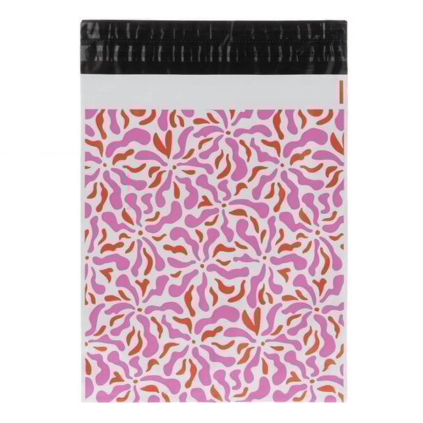 Sofort lieferbar 100x Versandtaschen Blumen Medium Rückgabeverschluss