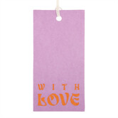 50x Geschenkanhänger 'With love' Lila-Orange