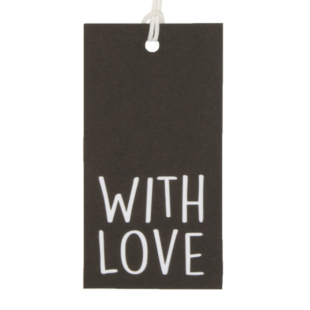 Sofort lieferbar 50x Geschenkanhänger  'With love' Schwarz