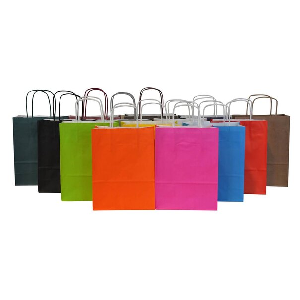 Sofort lieferbar 50x Papiertüten 18x08x24cm mit gedrehtem Griff
