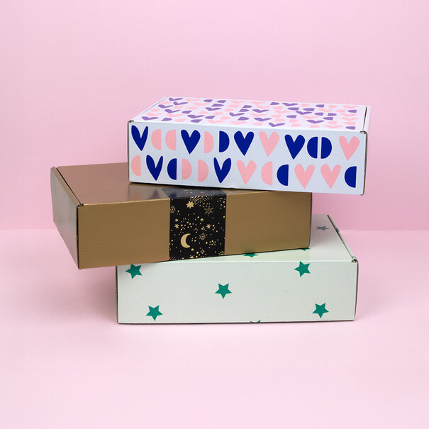 Sofort lieferbar 25x Postkartons Hearts 280x190x75mm
