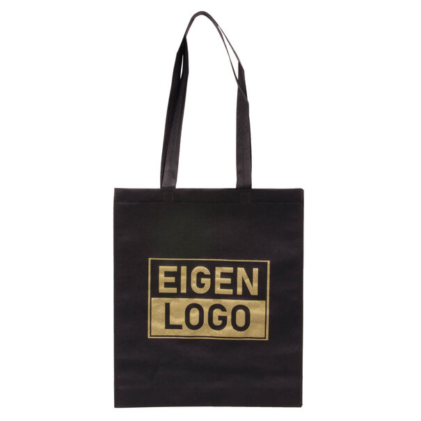 Lieferzeit ca.10 Werktage Tasche Druck Schwarz Non Woven 38x44 + 2x4cm - Express
