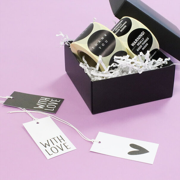 Sofort lieferbar 50x Geschenkanhänger  'With love' Schwarz