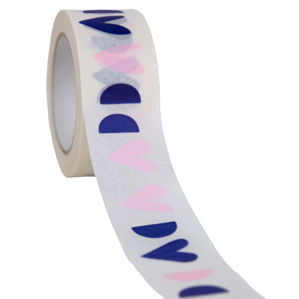 Sofort lieferbar Papierklebeband 'Happy Hearts' 50mmx50mtr