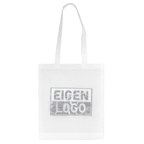 Lieferzeit ca.10 Werktage Tasche Druck Weiß Non Woven 38x44 + 2x4cm - Express