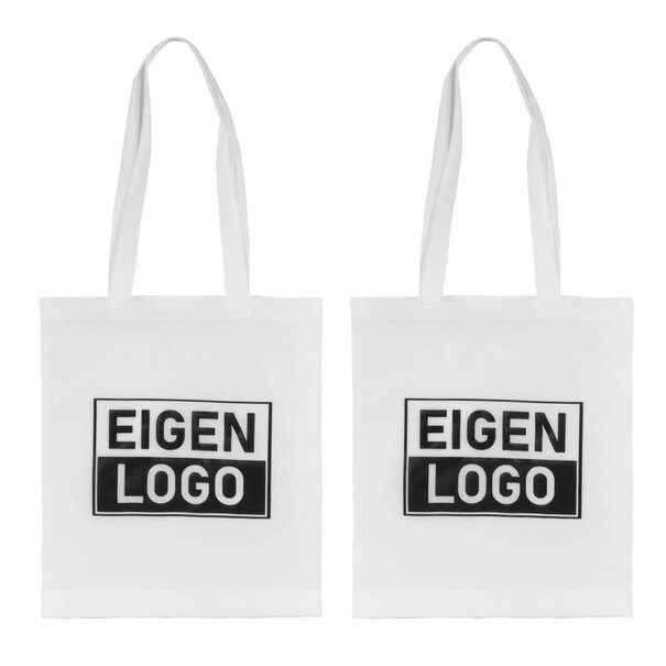 Lieferzeit ca.10 Werktage Tasche Druck Weiß Non Woven 38x44 + 2x4cm - Express