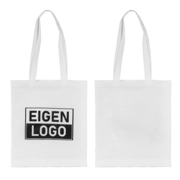 Lieferzeit ca.10 Werktage Tasche Druck Weiß Non Woven 38x44 + 2x4cm - Express