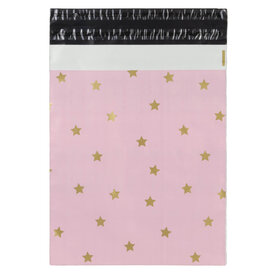 100x Versandtaschen Stars Gold Medium Rückgabeverschluss