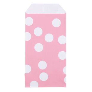 200x Papiertüten Dots Rosa 7x13cm