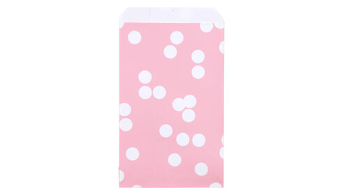 200x Papiertüten Dots Rosa 12x19cm