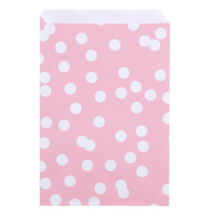 200x Papiertüten Dots Rosa 17x25cm
