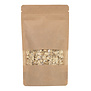 100x Standbodenbeutel mit Fenster Braun 13x22,5cm