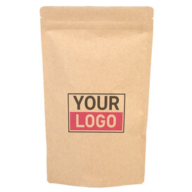 Standbodenbeutel bedrucken - Braun 18x29cm