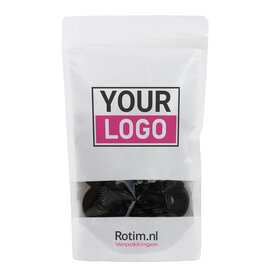 Standbodenbeutel bedrucken - Weiß mit Fenster 13x22,5cm