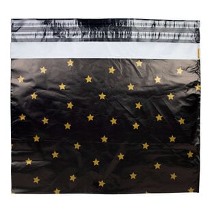 100x Versandtaschen Black Stars Gold XL