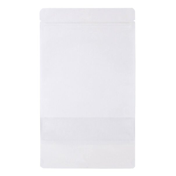 Sofort lieferbar 100x Standbodenbeutel mit Fenster Weiß 13x22,5cm