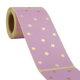 100x Verschlussaufkleber Stars Gold
