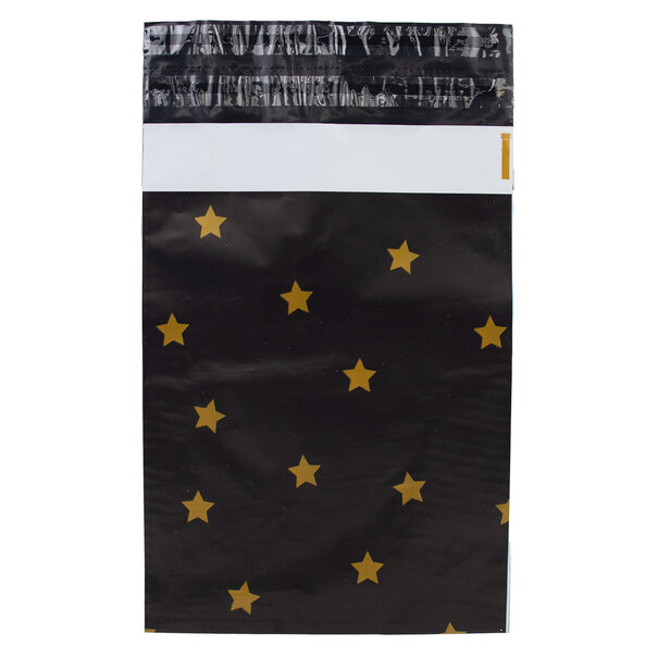 Sofort lieferbar 100x Versandtaschen Black Stars Gold Small