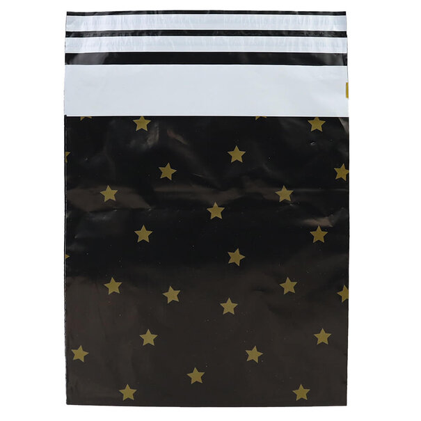 Sofort lieferbar 100x Versandtaschen Black Stars Gold Medium