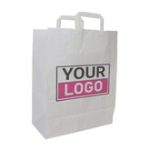 Papiertüten L Weiß Kraftdruck