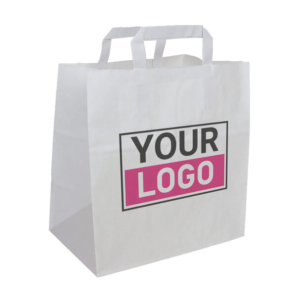 Lieferzeit ca. 5 Werktage Budget Papiertüten S/M Weiß bedrucken lassen