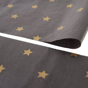 Seidenpapier 50x70cm Black Stars Gold