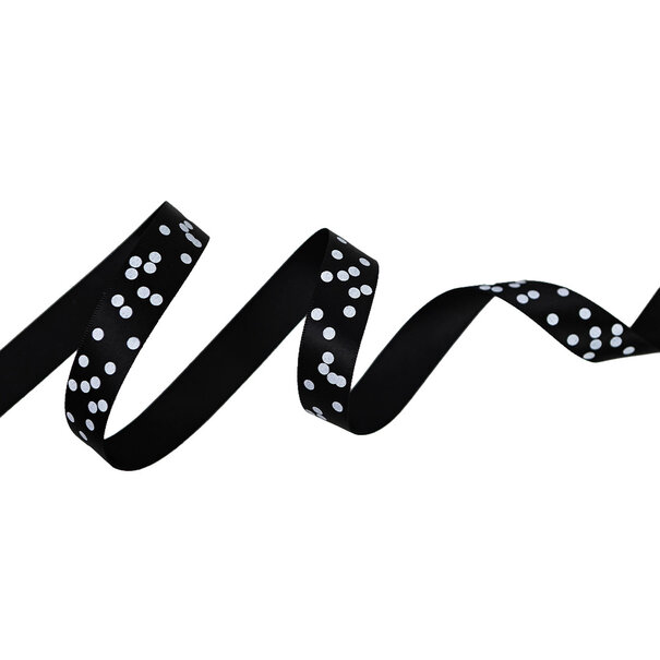 Sofort lieferbar Farbband Satin Schwarz Dots SMALL (20mm x 25m)