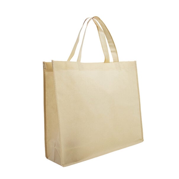 Sofort lieferbar 10x Shopper Beige Non Woven 42x12x35cm