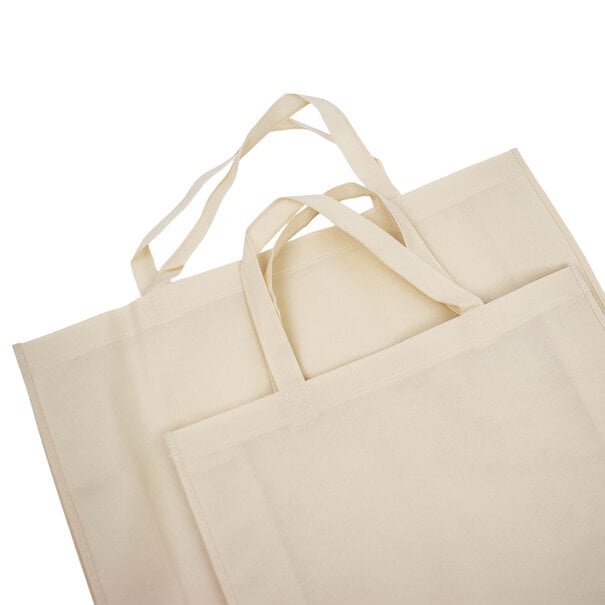 Sofort lieferbar 10x Shopper Beige Non Woven 42x12x35cm