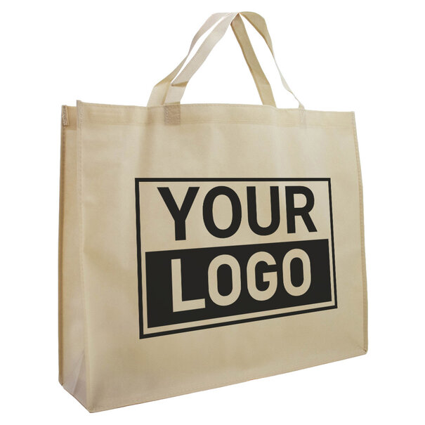 Lieferzeit ca.10 Werktage Shopper Druck Beige Non woven 54x14x45cm - Express
