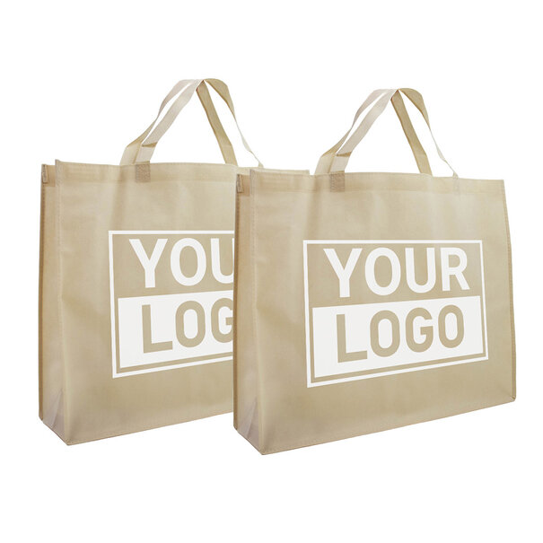Lieferzeit ca.10 Werktage Shopper Druck Beige Non woven 42x12x35cm - Express