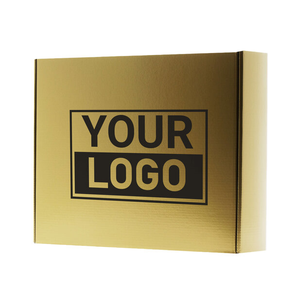 Lieferzeit ca.10 Werktage Postkartons bedrucken Gold 350x280x80mm