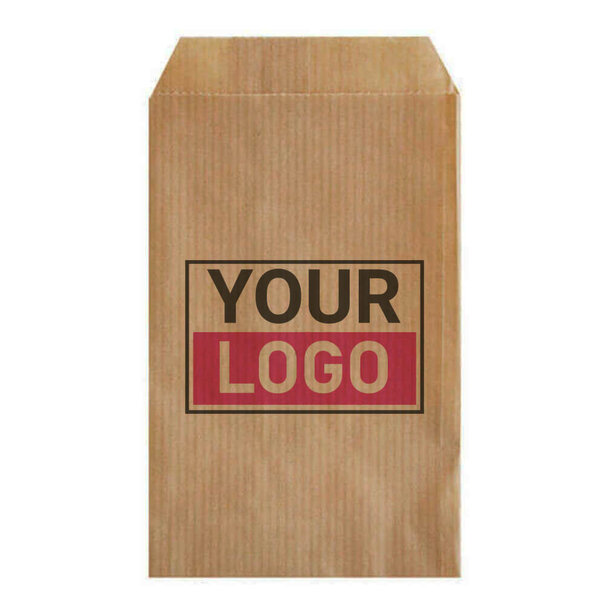 Lieferzeit ca. 5 Werktage Papiertüten bedrucken Braun 7x13cm