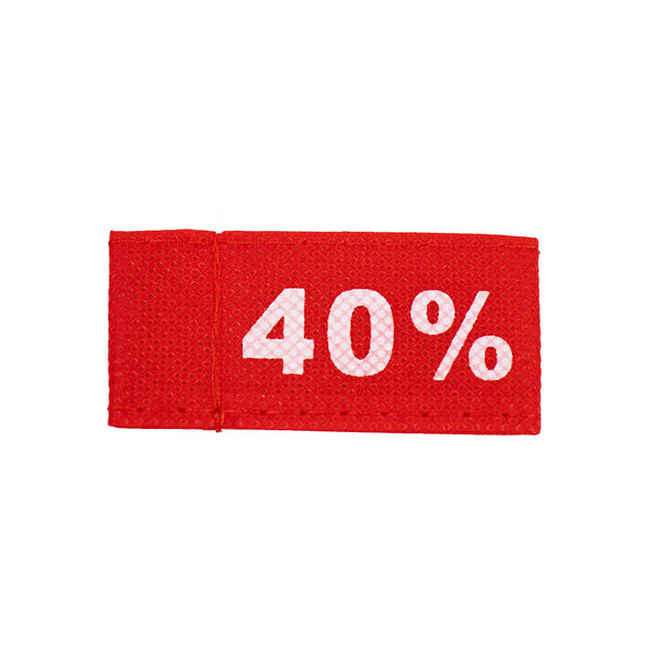 Sofort lieferbar 50x Kleidungsetiketten 3x6cm - 40% rot