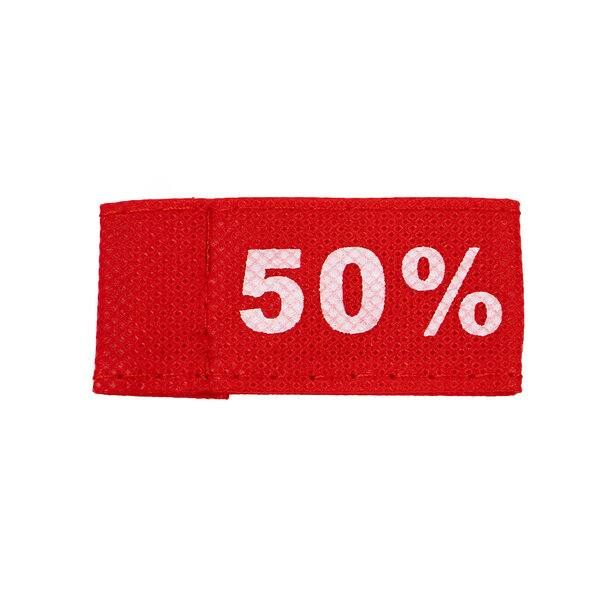 Sofort lieferbar 50x Kleidungsetiketten 3x6cm - 50% rot