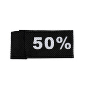 50x Kleidungsetiketten 3x6cm - 50% schwarz