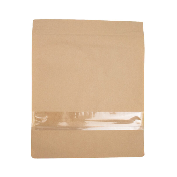 Sofort lieferbar 100x Standbodenbeutel mit Fenster Braun 25x34cm