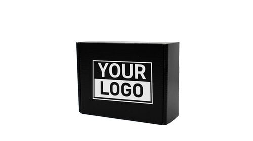 Postkartons bedrucken Schwarz 160x130x60mm