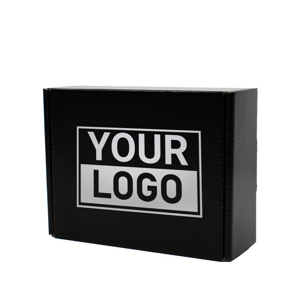 Lieferzeit ca.10 Werktage Postkartons bedrucken Schwarz 160x130x60mm