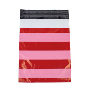 100x Versandtaschen Stripes Pink Medium