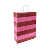 50x Papiertüten Stripes Pink A3