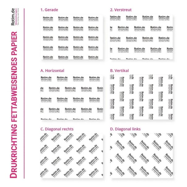 Lieferzeit ca. 2 Wochen Fettabweisendes Papier Braun bedrucken 21x31cm 1-farbig