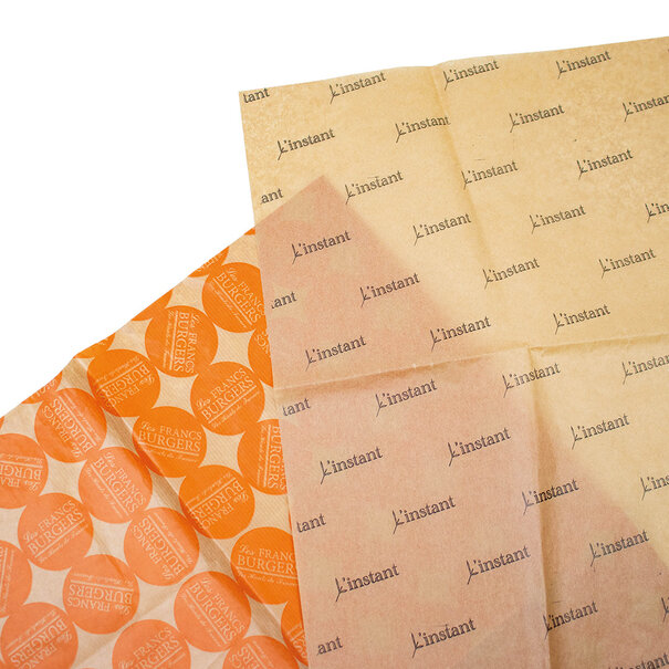 Lieferzeit ca. 2 Wochen Fettabweisendes Papier Braun bedrucken 15x26cm 1-farbig