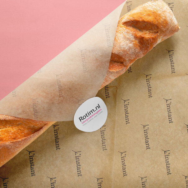 Lieferzeit ca. 2 Wochen Fettabweisendes Papier Braun bedrucken 15x26cm 1-farbig