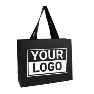 Geschenktasche bedrucken Matt Schwarz A3