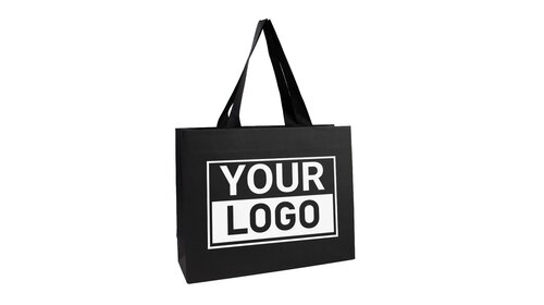 Geschenktasche bedrucken Matt Schwarz A3